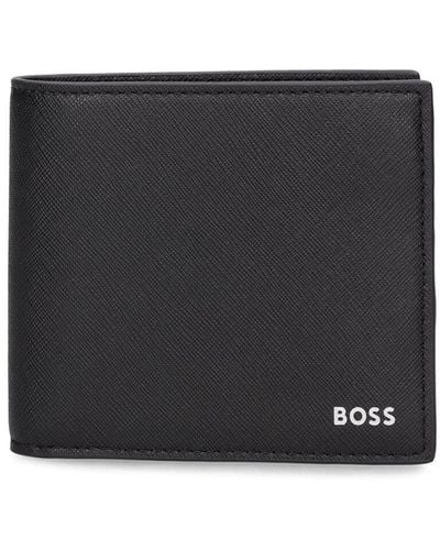 BOSS Zair Leather Billfold Wallet - Black