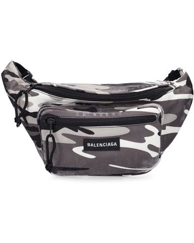 Balenciaga Camo Printed Nylon Belt Bag - Gray