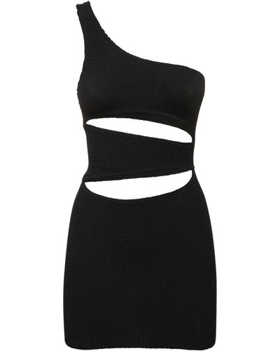 Bondeye Vestido corto asimétrico con aberturas - Negro