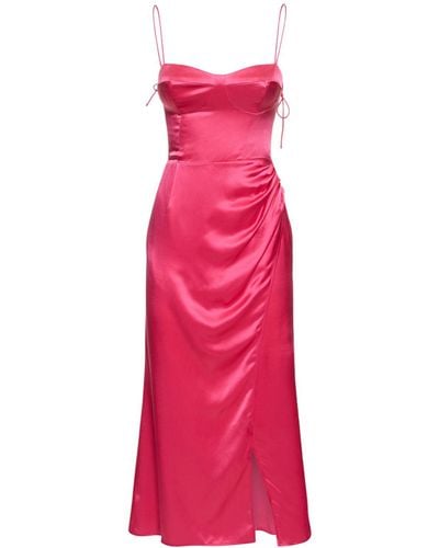 Reformation Marguerite Silk Satin Midi Dress - Pink
