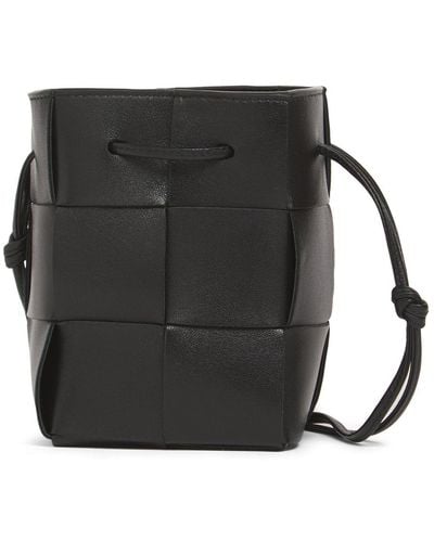 Bottega Veneta Mini Intreccio Leather Bucket Bag - Black