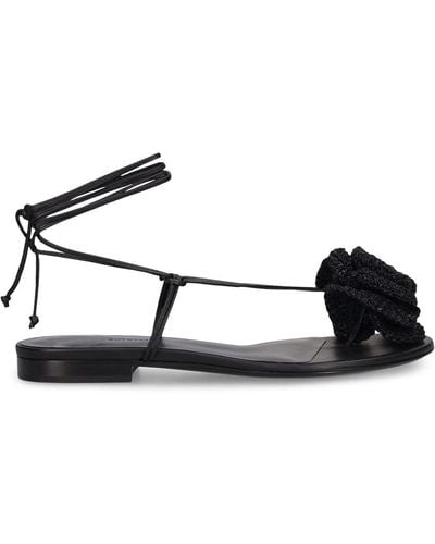 Magda Butrym 10mm Leather Flat Sandals - Black