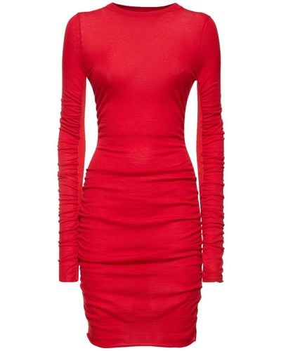 Jacquemus Ribbed Back Mini Dress - Red