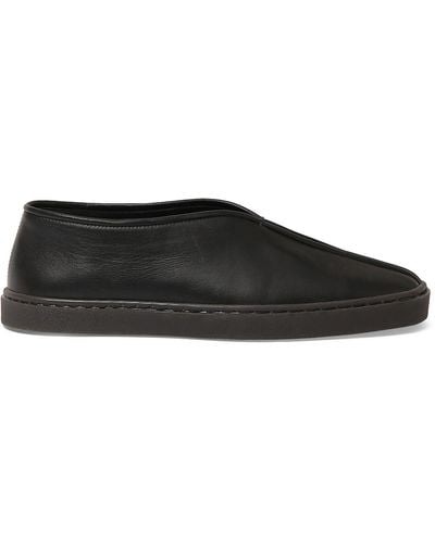 Lemaire Sneakers en cuir passepoilé - Noir