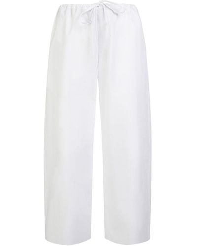 The Row Pantalones de popelina de algodón - Blanco