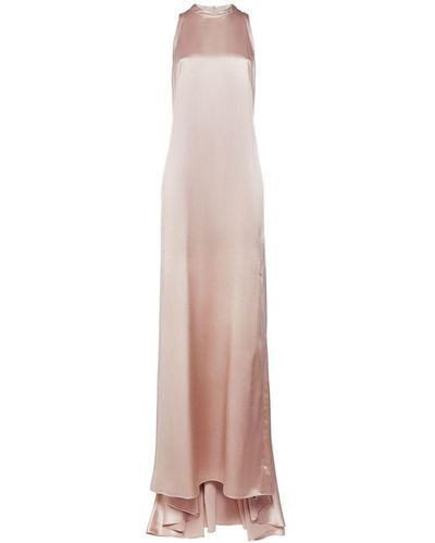 Max Mara Hoyo Sleeveless Silk Satin Long Dress - Multicolour