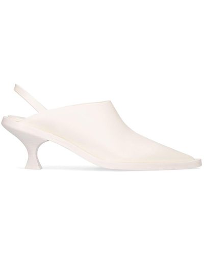 Jil Sander 65mm Leather Slingback Court Shoes - White