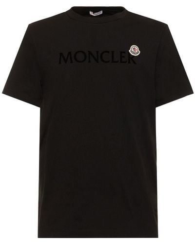Moncler T-shirt en coton à logo - Noir