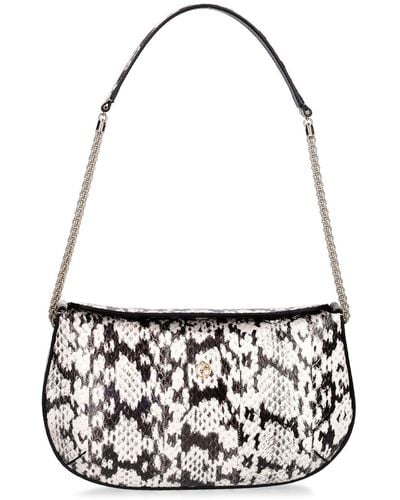 Giorgio Armani Snakeskin Shoulder Bag - White