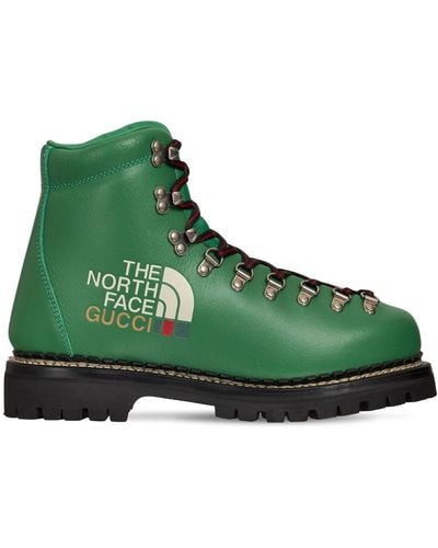Gucci X The North Face Leather Hiking Boots - Green