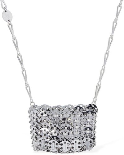 Rabanne 1969 Micro Bag Crystal Necklace - White