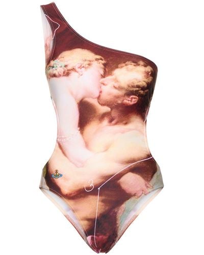 Vivienne Westwood The Kiss Lycra One Shoulder Swimsuit - Pink