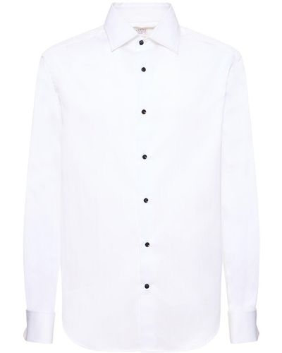 Brunello Cucinelli Cotton Tuxedo Shirt - White
