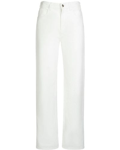Chloé Jeans dritti in denim di cotone e canapa - Bianco