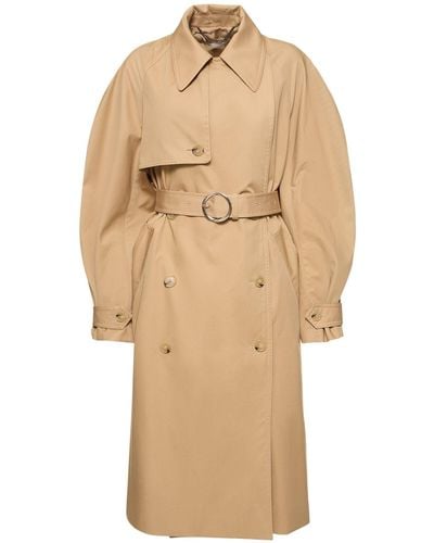 Stella McCartney Trench-coat en toile de coton avec ceinture - Neutre
