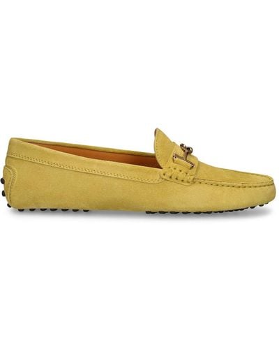 Tod's Gommini Suede Loafers - Yellow