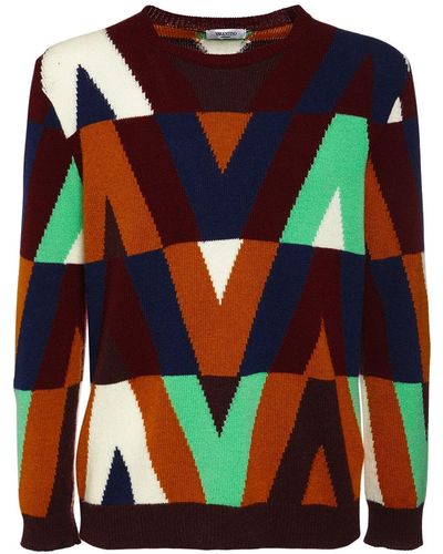 Valentino Suéter De Punto De Cashmere Con Intarsia - Multicolor