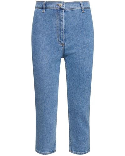 Magda Butrym Jeans cropped dritti in denim - Blu