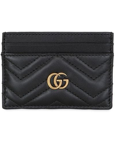 Gucci gg Marmont Quilted Leather Card Holder - Black