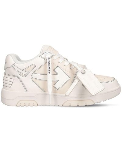 Off-White c/o Virgil Abloh 30mm Hohe Leder-sneakers "out Of Office" - Natur