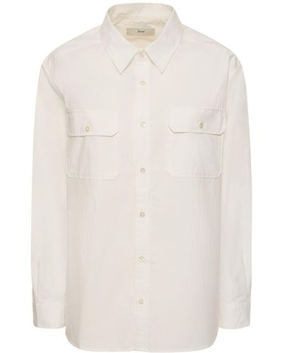 DUNST Out Pocket Cotton Shirt - White