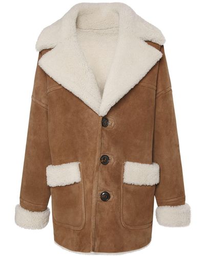 DSquared² Oversized Shearling Coat - Brown