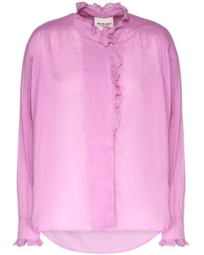 Isabel Marant Pamias Ruffled Cotton Shirt - Pink