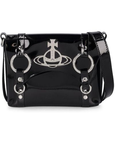 Vivienne Westwood Kim Patent Leather Crossbody Bag - Black
