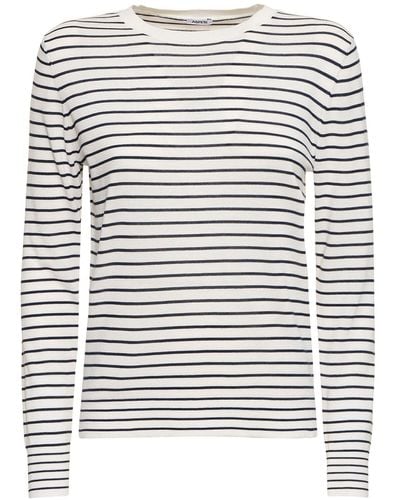 Aspesi Striped Cotton Long Sleeve T-shirt - Gray