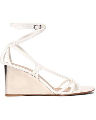 Chloé 75mm Rebecca Leather Wedges - Natural