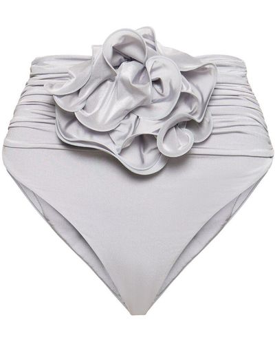 Magda Butrym Lycra 3d Flower High Rise Bikini Bottom - Gray