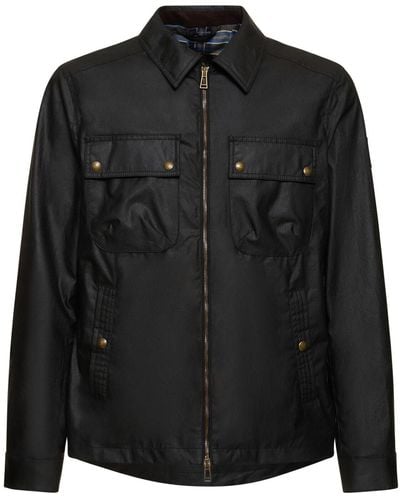 Belstaff Tour Waxed Cotton Overshirt Jacket - Black