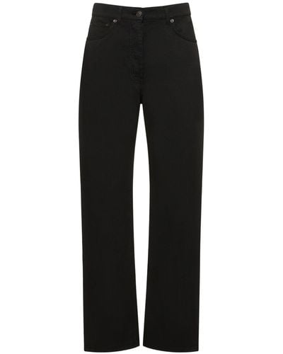 The Row Jeans rectos con cintura mediana - Negro