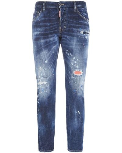 DSquared² Sexy Twist Stretch Cotton Denim Jeans - Blue