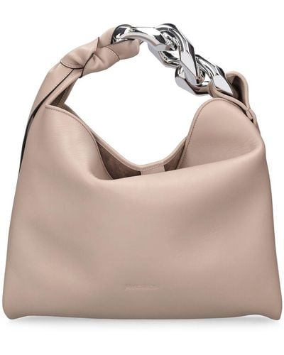 JW Anderson Small Chain Hobo Leather Bag - Grey