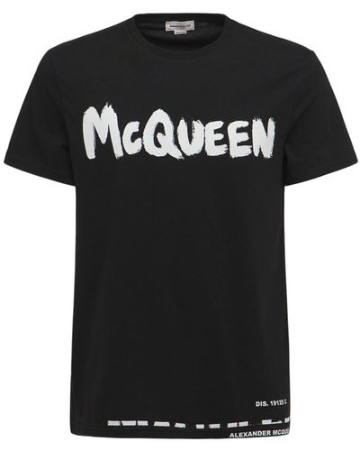 Alexander McQueen Camiseta con logo estampado - Negro