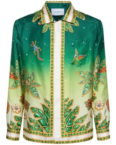 Casablancabrand Camisa de seda estampada - Verde