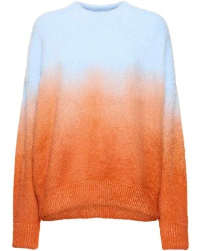 Bonsai Degradé Knit Crewneck Sweater - Orange