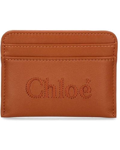 Chloé Chloe Sense Leather Card Holder - Brown