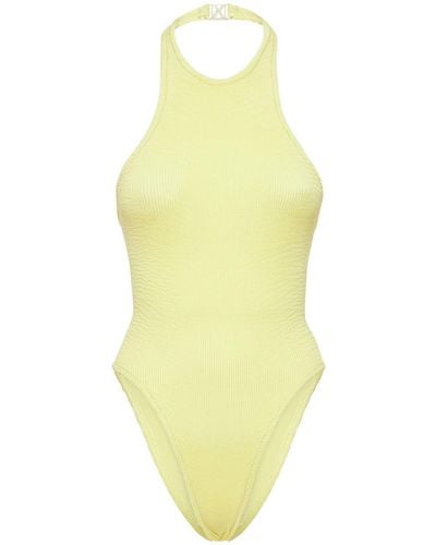 Reina Olga The Surfer Crinkled One Piece Swimsuit - Yellow