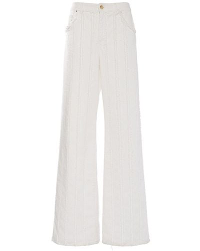 Blumarine Jeans Aus Baumwolldenim Mit Weitem Bein - Weiß