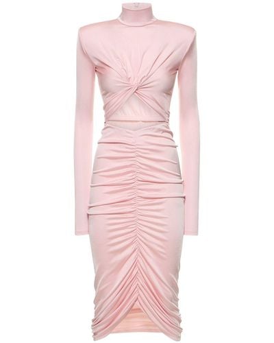 ANDAMANE Kim Stretch Jersey Cutout Midi Dress - Pink