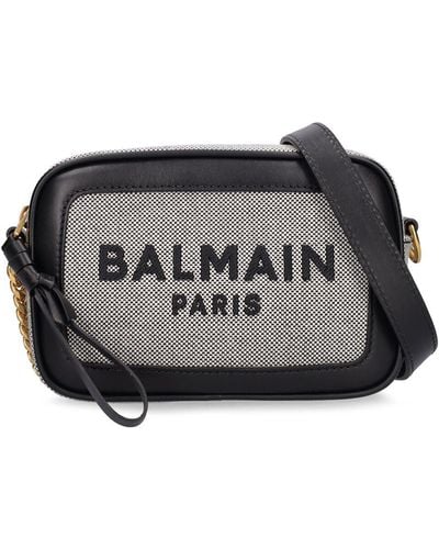 Balmain B-army Logo Canvas Camera Bag - Black