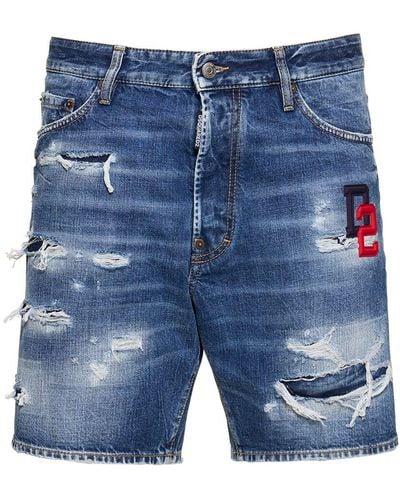 DSquared² Marine Fit Cotton Shorts - Blue