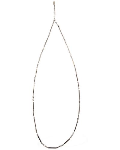 Saint Laurent Minimal Rhinestone Brass Necklace - Metallic