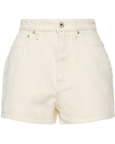 KENZO Cotton Denim Shorts - Natural
