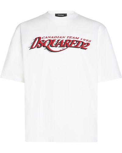 DSquared² T-shirt Aus Baumwolle Mit Logodruck - Weiß