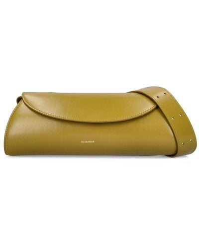 Jil Sander Small Cannolo Leather Shoulder Bag - Yellow