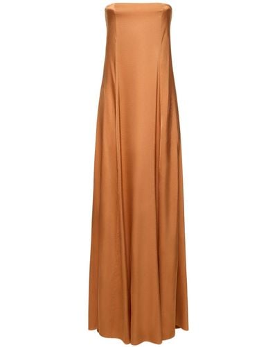 Forte Forte Stretch Silk Satin Dress - Brown