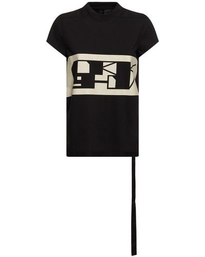 Rick Owens Logo Short Sleeve Jersey T-shirt - Black